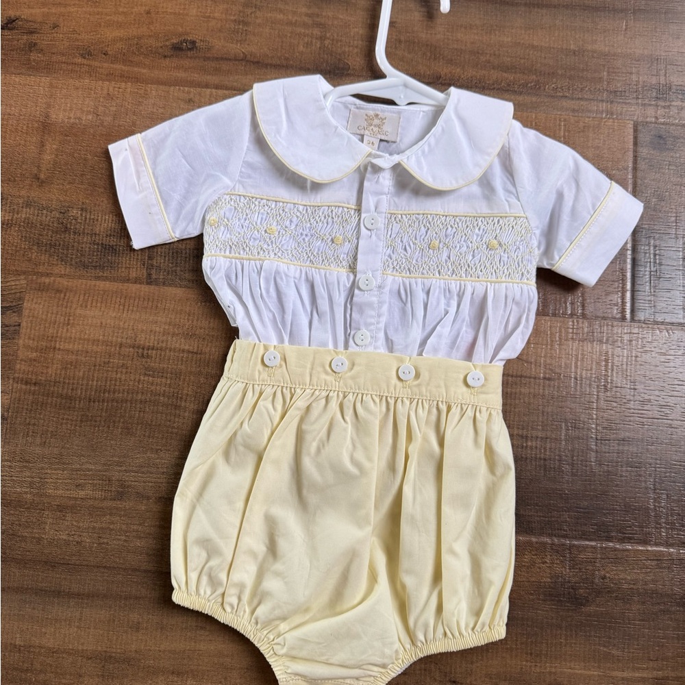 White and Yellow Kids Romper